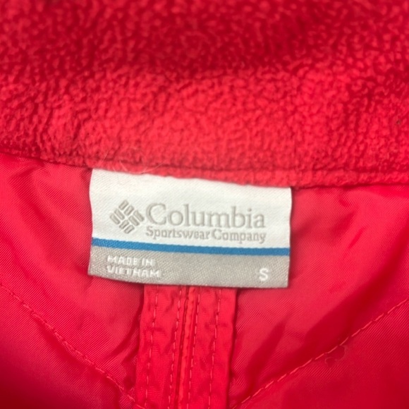 Columbia quilted fleece zip up vest woman’s small bright pink Barbiecore - Picture 2 of 7